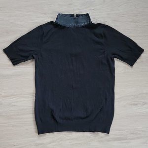 Anne Klein Faux Leather Tee Med